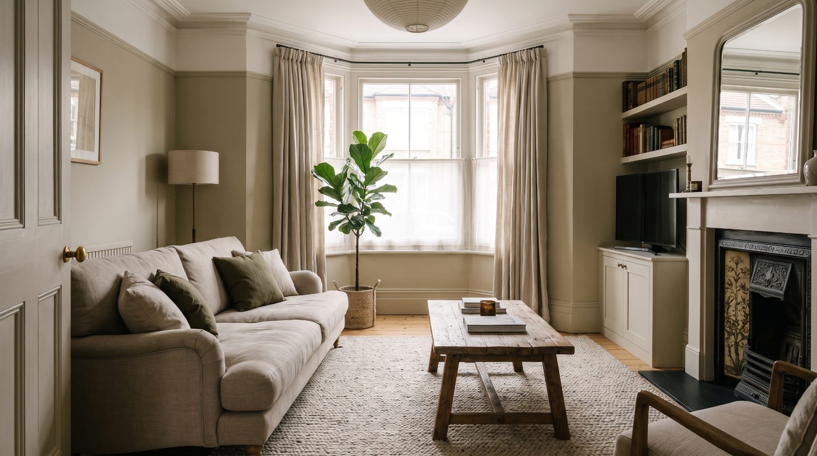 A furnished living room in a Guildford rental property
